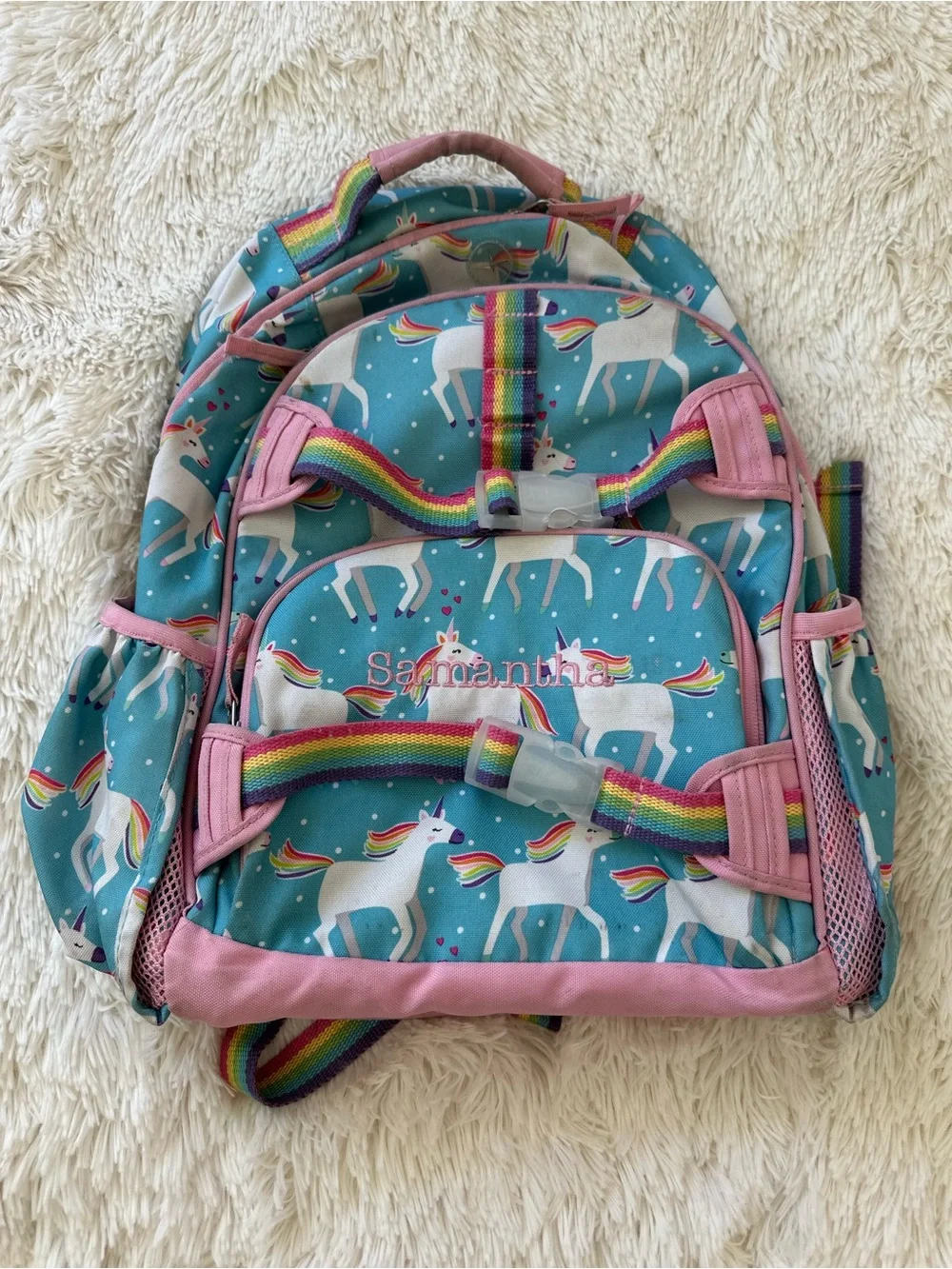 Pottery Barn Kids Unicorn Rainbow Backpack Girls Preschool Kindergarten School